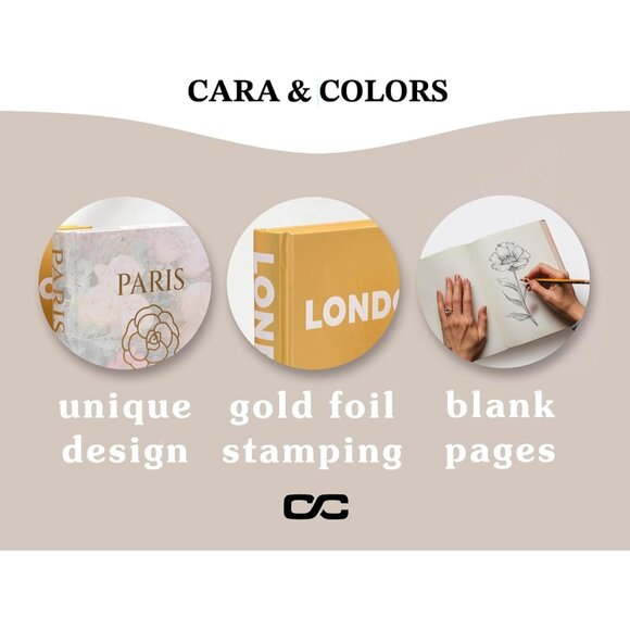 Set 2 Decorative Books for Home Modern Gold Hardcover Stack Coffee Table Decor - Picture 3 of 6